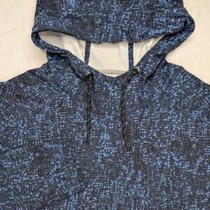 ALGO Performance Mens Hoodie Large‎ Blue Stretch Moisture Wicking Sweatshirt